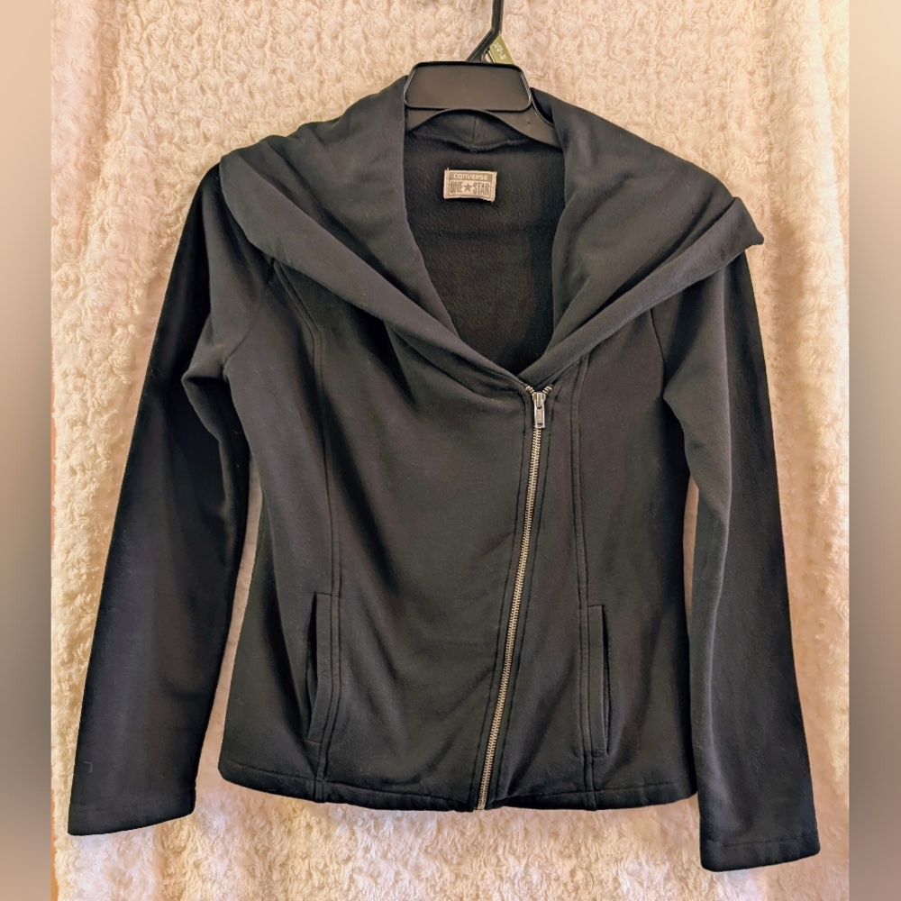 Stylish And Cool! Converse Women's Black Fleece Jacket